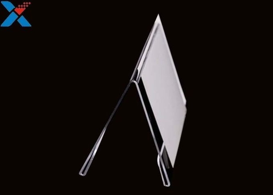 3mm Vはアクリルの表示シートの明確な風防ガラスの卓上の印のホールダーを形づける